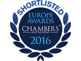 CHAMBERS EUROPE AWARDS FOR EXCELLENCE, 2016